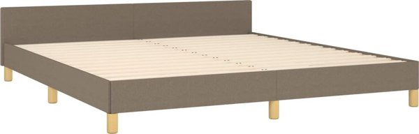 vidaXL Rama κρεβατιού με κεφαλάρι, χρώμα taupe, 180x200 cm, επενδεδυμένο με ύφασμα