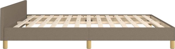 vidaXL Rama κρεβατιού με κεφαλάρι, χρώμα taupe, 180x200 cm, επενδεδυμένο με ύφασμα