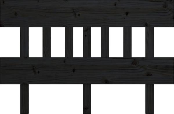 vidaXL Μαύρο κεφαλάρι κρεβατιού, 143,5x3x81 cm, lite ξύλο πεύκου