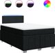 vidaXL Κρεβάτι Continental με Στρώμα, Μαύρο, Υφασμάτινο, 120x200 cm
