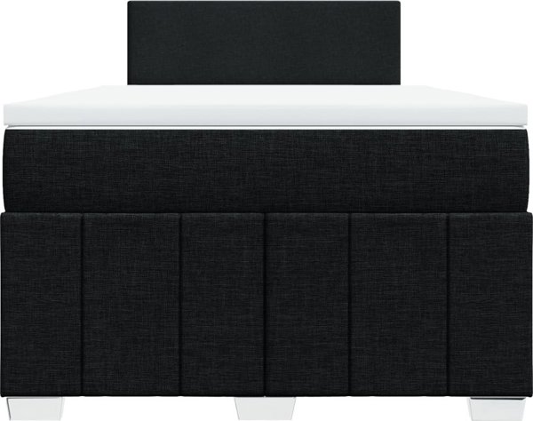 vidaXL Κρεβάτι Continental με Στρώμα, Μαύρο, Υφασμάτινο, 120x200 cm
