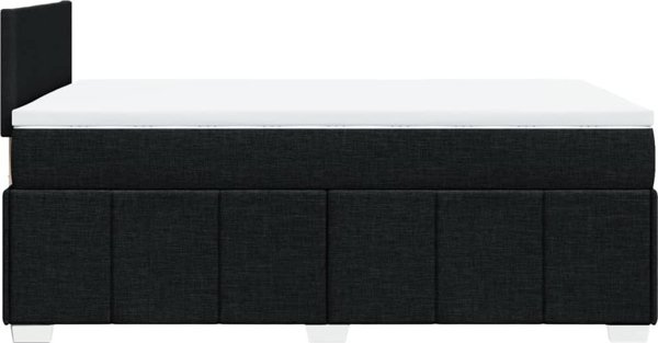 vidaXL Κρεβάτι Continental με Στρώμα, Μαύρο, Υφασμάτινο, 120x200 cm