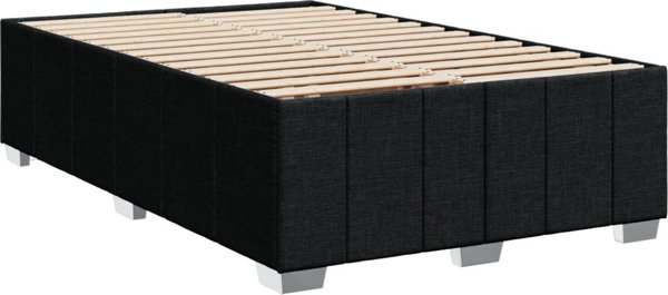 vidaXL Κρεβάτι Continental με Στρώμα, Μαύρο, Υφασμάτινο, 120x200 cm