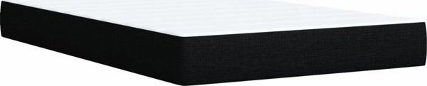 vidaXL Κρεβάτι Continental με Στρώμα, Μαύρο, Υφασμάτινο, 120x200 cm