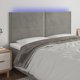Κεφαλάρι κρεβατιού vidaXL με LED, ανοιχτό γκρι, 200x5x118/128 cm, βελούδο
