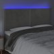 Κεφαλάρι κρεβατιού vidaXL με LED, ανοιχτό γκρι, 200x5x118/128 cm, βελούδο