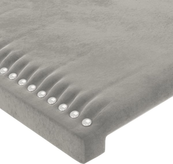 Κεφαλάρι κρεβατιού vidaXL με LED, ανοιχτό γκρι, 200x5x118/128 cm, βελούδο