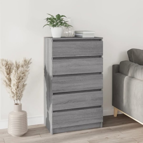 vidaXL Κομπότα γκρι δρυς Sonoma, 60x36x103 εκ., από συνθετικό ξύλο