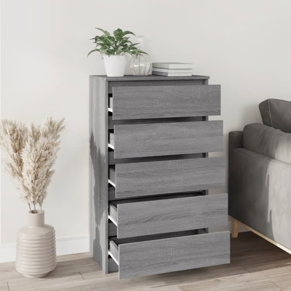 vidaXL Κομπότα γκρι δρυς Sonoma, 60x36x103 εκ., από συνθετικό ξύλο