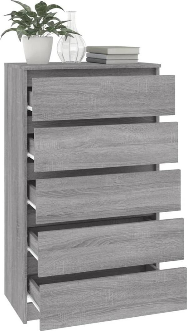vidaXL Κομπότα γκρι δρυς Sonoma, 60x36x103 εκ., από συνθετικό ξύλο