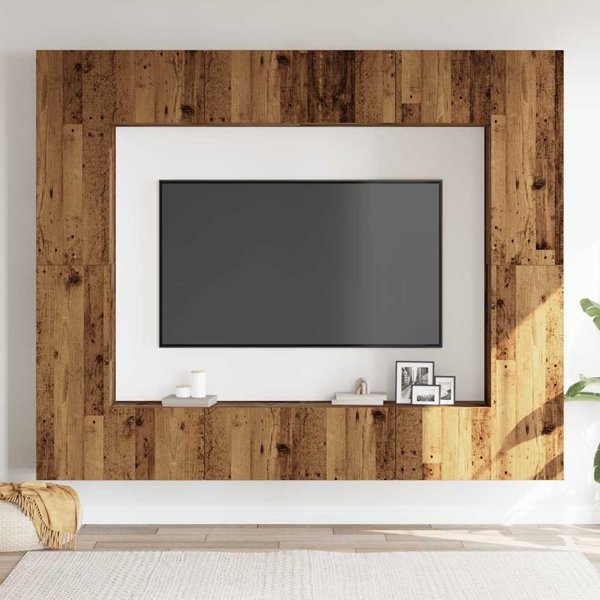 vidaXL Σετ 8 Ντουλάπια TV Παλαιωμένου Ξύλου, Έπιπλα Τηλεόρασης για Ρετρό Διακόσμηση
