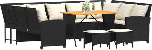 vidaXL Σετ Επίπλων Κήπου 4 Τεμαχίων από Rattan PE με Μαξιλάρια, Μαύρο
