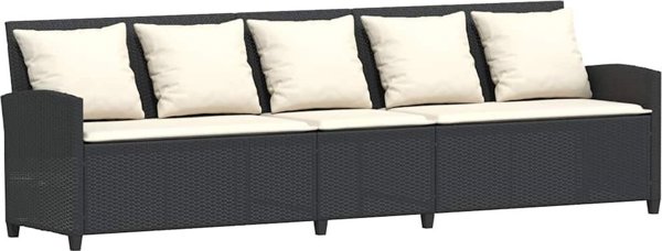 vidaXL Σετ Επίπλων Κήπου 4 Τεμαχίων από Rattan PE με Μαξιλάρια, Μαύρο