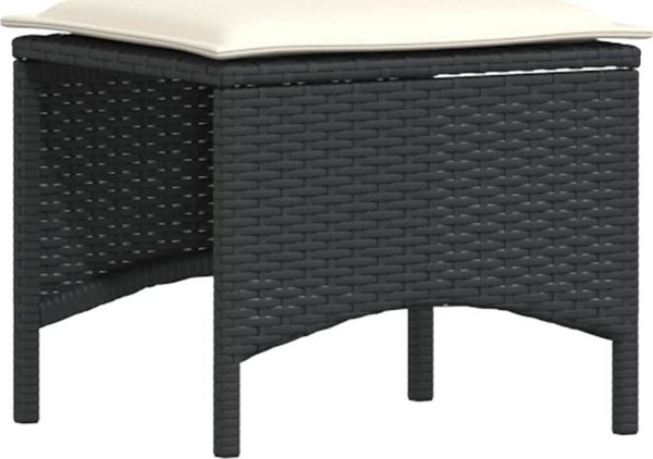 vidaXL Σετ Επίπλων Κήπου 4 Τεμαχίων από Rattan PE με Μαξιλάρια, Μαύρο