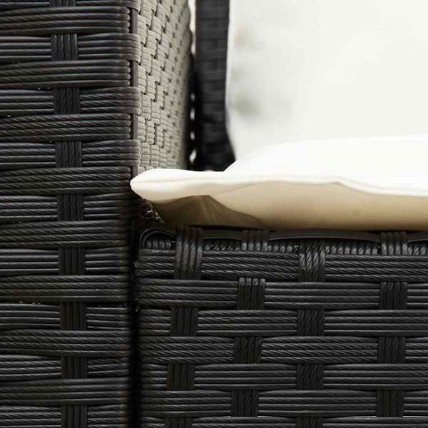 vidaXL Σετ Επίπλων Κήπου 4 Τεμαχίων από Rattan PE με Μαξιλάρια, Μαύρο