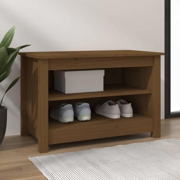 vidaXL Ντουλάπι παπουτσιών, μέλι καφέ, 70x38x45,5 cm, ξύλο πεύκου