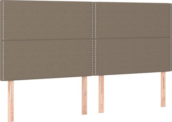 vidaXL Κρεβάτι Continental με στρώμα, ταουπ, 200x200 εκ., ύφασμα