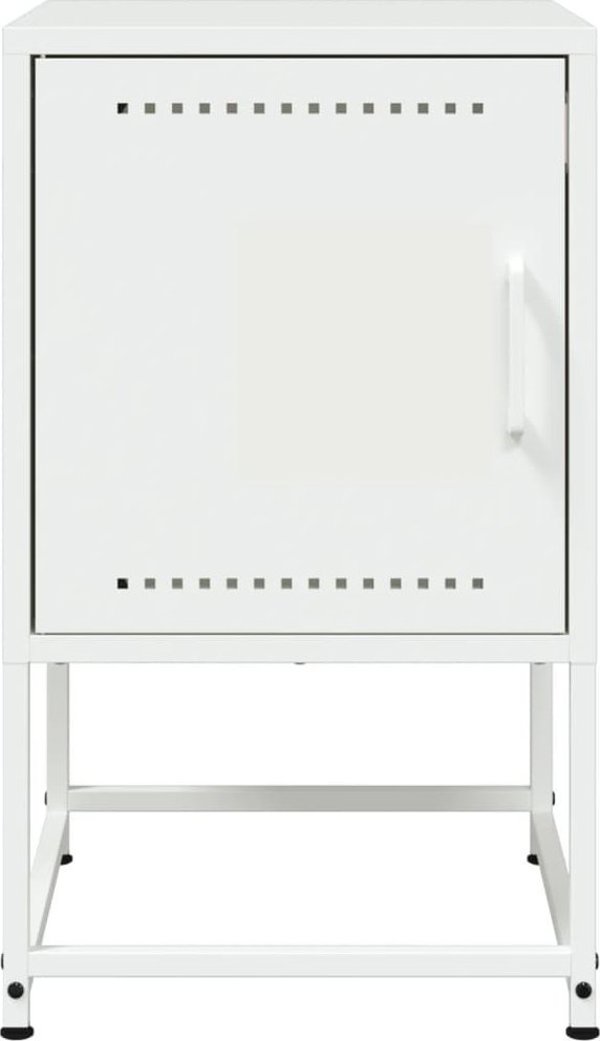 vidaXL Κομοδίνα, Σετ 2 Τεμαχίων, Λευκά, 36x39x60,5 cm, Χάλυβας