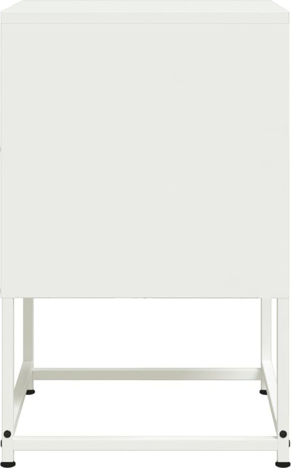 vidaXL Κομοδίνα, Σετ 2 Τεμαχίων, Λευκά, 36x39x60,5 cm, Χάλυβας