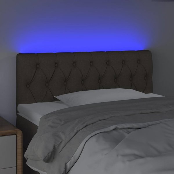 vidaXL Zaglowek do lozka z LED, kolory taupe, 90x7x78/88 cm, tkanina