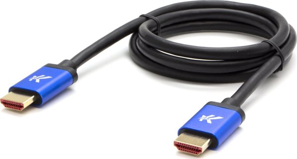 Καλώδιο HDMI 2.1 NoName Ultra High Speed, 8K@60Hz, 48Gbps, Επιχρυσωμένες Συνδέσεις, Αλουμινένιο Περίβλημα, 1m, Μπλε