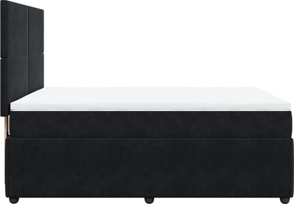 vidaXL Κρεβάτι κοντινένταλ με στρώμα, μαύρο, 140x200 cm, βελούδο