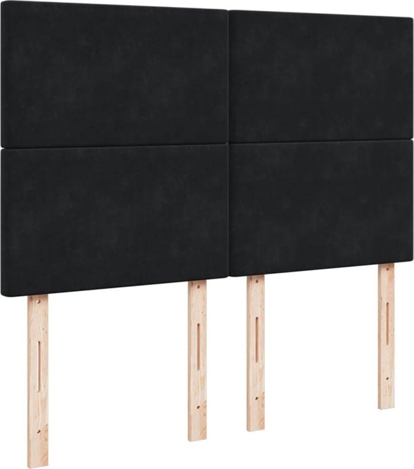 vidaXL Κρεβάτι κοντινένταλ με στρώμα, μαύρο, 140x200 cm, βελούδο