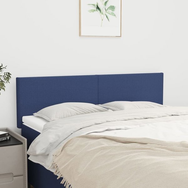 vidaXL Κεφαλάρια για κρεβάτι, 2 τεμάχια, μπλε, 72x5x78/88 cm, ύφασμα
