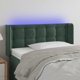 vidaXL Zaglowek για Κρεβάτι με LED, σκούρο πράσινο, 93x16x78/88 cm, βελούδινο