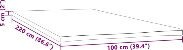 vidaXL Επένδυση στρώματος 100x220x5 εκ.