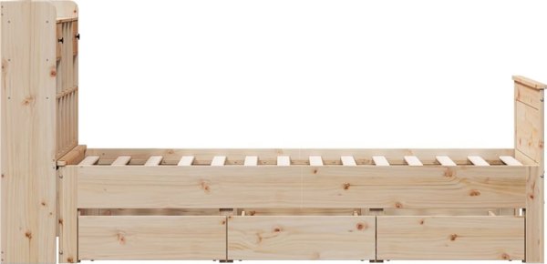 vidaXL Κρεβάτι με Ράφι, χωρίς Στρώμα, 100x200 εκ., από Πεύκο