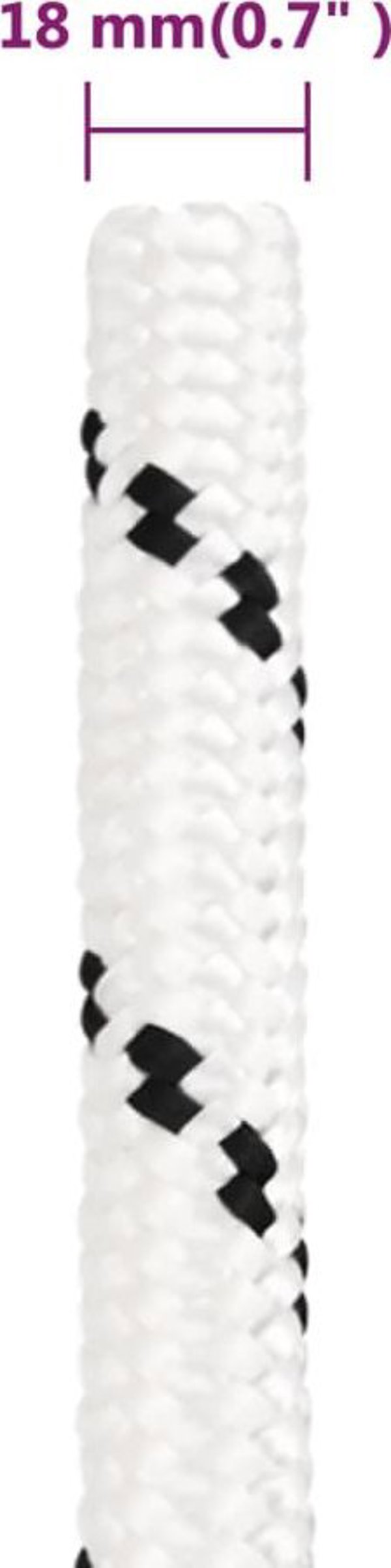 vidaXL Σχοινί εργασίας, λευκό, 18 mm, 100 m, πολυεστέρας