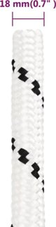 vidaXL Σχοινί εργασίας, λευκό, 18 mm, 100 m, πολυεστέρας