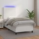 vidaXL Κρεβάτι κοντινεντάλ με στρώμα και LED, λευκό οικολογικό δέρμα, 90x200 εκ.