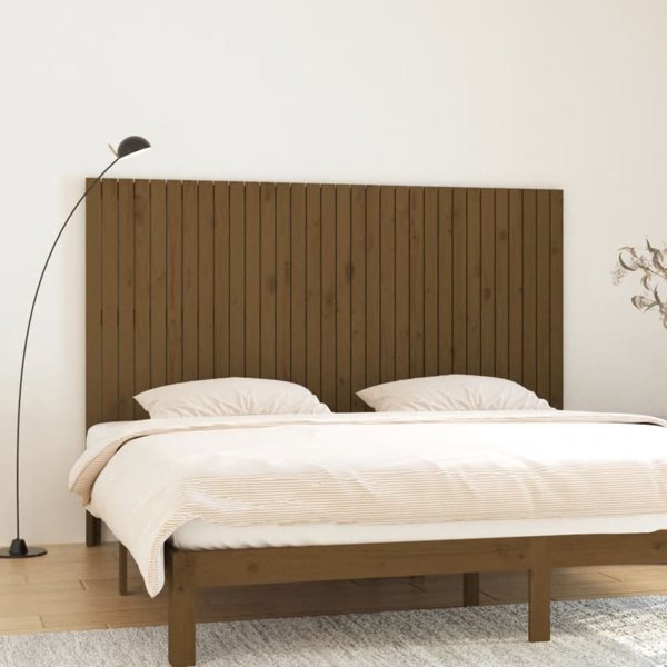 vidaXL Κεφαλάρι κρεβατιού, μέλι καφέ, 204x3x110 εκ., πεύκο