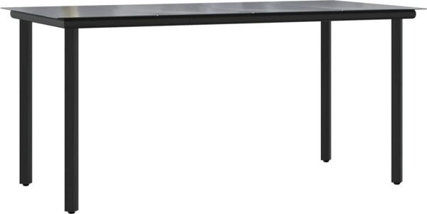 vidaXL Σετ καθιστικό κήπου 7 τεμαχίων, μαύρο πολυραταν