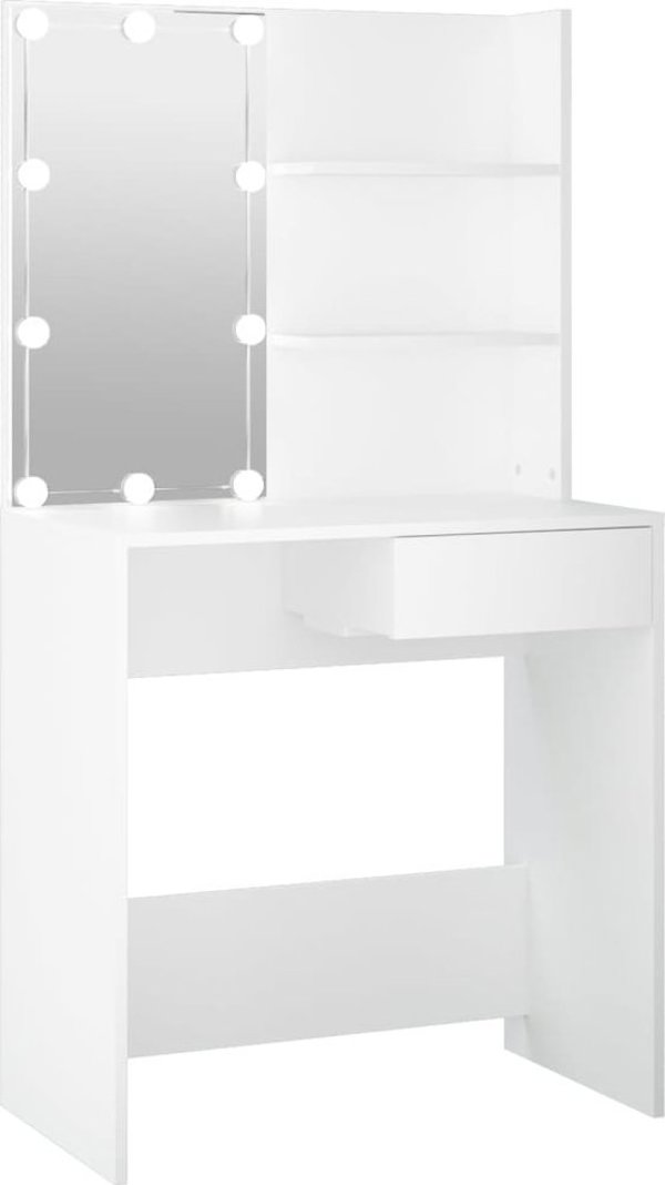 vidaXL Τοαλέτα με φωτισμό LED, λευκή, 74,5x40x141 cm