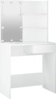 vidaXL Τοαλέτα με φωτισμό LED, λευκή, 74,5x40x141 cm