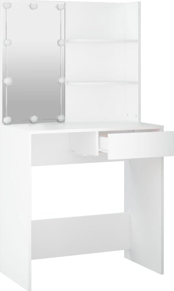 vidaXL Τοαλέτα με φωτισμό LED, λευκή, 74,5x40x141 cm