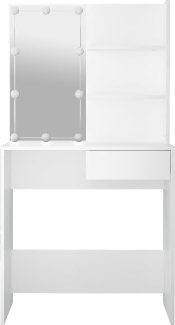 vidaXL Τοαλέτα με φωτισμό LED, λευκή, 74,5x40x141 cm