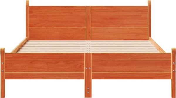 vidaXL Rama κρεβατιού χωρίς στρώμα, κερωμένο καφέ, 120x200 cm, μασίφ πεύκο