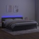 vidaXL Λουτζκο κοντινενταλ με στρωμα και LED, γκρι βελούδο, 200x200 cm