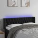 vidaXL Zaglobek do lozka z LED, czarny, 163x16x78/88 cm, aksamit