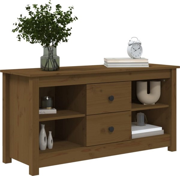 vidaXL Szafka pod telewizor, miodowa, 103x36,5x52 cm, drewno sosnowe
