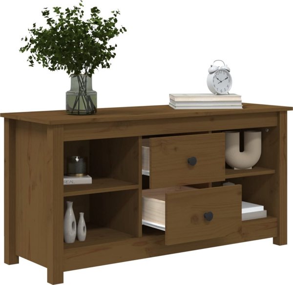 vidaXL Szafka pod telewizor, miodowa, 103x36,5x52 cm, drewno sosnowe