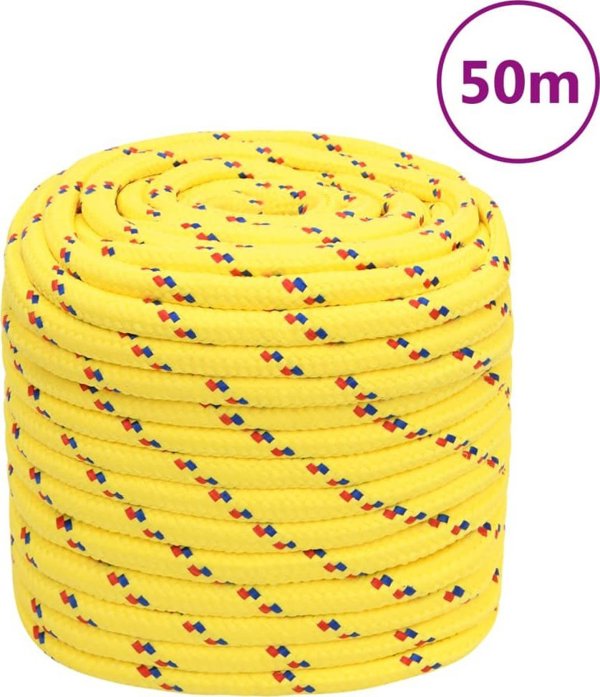 vidaXL Ναυτικό σκοινί, κίτρινο, 16 mm, 50 m, πολυπροπυλένιο