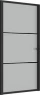 vidaXL Εσωτερική πόρτα, 102,5x201,5 εκ., μαύρη, γυαλί και αλουμίνιο