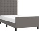 vidaXL Πλαίσιο κρεβατιού με κεφαλάρι γκρι 90x190 cm συνθετικό δέρμα