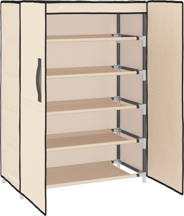 vidaXL Ντουλάπι για Παπούτσια, Κρεμ, 60x28x90 εκ., από Υλικό
