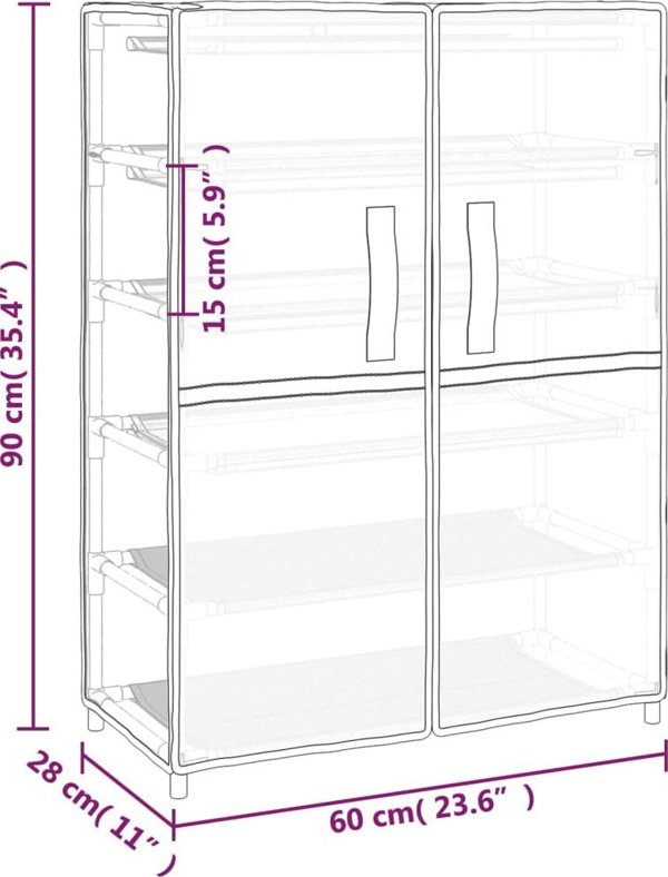 vidaXL Ντουλάπι για Παπούτσια, Κρεμ, 60x28x90 εκ., από Υλικό